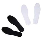 Happystep Cotton Terry Cloth Insoles, Barefoot Shoe Inserts, Sweat Absorption, Odor Control, Moisture-Wicking, Washable & Reusable, Fit for All Footwear, 1 Pair Black and 1 Pair White (Women Size 8)