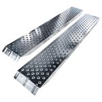 VOUNOT Loading Ramps, Set of 2 Heavy Duty Steel Ramps, for Van, Lawnmower, ATV, Quad Motorcycle, Capacity 400 kg, 160 x 23 x 5 cm