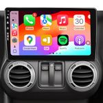 Car Stereo Radio for Jeep Wrangler JK 2007-2018 Dodge Ram 1500 2500 2009-2012, Android 13/QLED IPS Touchscreen/Car Wireless/Android Auto/Bluetooth/GPS Navigation/WiFi/5G/Camera