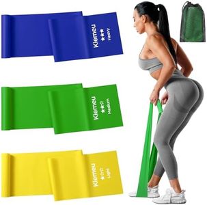 Kiemeu Pilates Bands Resistance for Women Exercise Stretch Bands for Physiotherapy, 1.8m Latex Flat Band