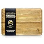 12x18 Organic Acacia Wooden Kitchen Cutting Boards, Large Premium Chopping Board, Juice Groove Hand Carved, Serving, Food-Prep, Meat, Veggies, Cheese and Bread. Natural Wood, Charcuterie Board.