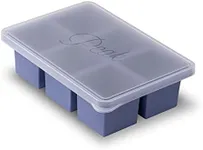 W&P Cup Cubes Silicone Freezer Tray with Lid, Blue, Makes 6 Perfect 1-Cup Portions, Freeze & Store Soup, Broth, Sauce, Leftovers, Dishwasher Safe