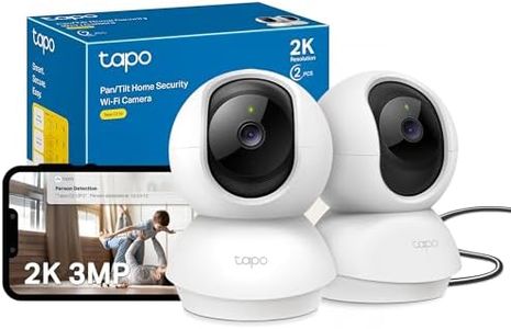 Tapo C210 2-Pack 2K 3MP Pan/Tilt Indoor Security Camera, WiFi Camera, AI Detection, Baby Monitor, Pet Camera,Dog Camera, 360° View, Night Vision, No Monthly Fee, Local Storage, Works with Alexa/Google