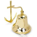 Ships Bell - Large - Solid Brass W/mounting Bracket and Anchor New