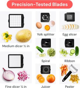 9-in-1 Vegetable Chopper – White Multi-Function Food Dicer