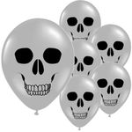 HK balloons 50Pcs Halloween Skull decorations Items For Printed Balloons Skull Themed Pumpkin White Balloons Set for Halloween Celebration Party Decoration Balloons