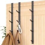 niffgaff Over The Door Hooks: Black Vertical Over The Door Hanging Hook for Towel and Clothes Hangers 3 PCS