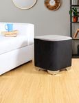 ShadowKart Ottoman Pouffes Stool for Living Room Sitting Furniture Footrest Seat Pouf Puffy Foam Stool Foot Stool for Office Home Decor (Black/Grey)