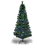Perfect Holiday 3' Fiber Optic Christmas Tree | 90 Tips, Dia 16" | Includes Metal Stand