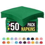 50 Pack Emerald Green Paper Napkins Disposable, 2 Ply Party Napkins, Green Disposable Napkins, Fun Napkins Everyday - Green Napkins Great As Luncheon Napkins Or Dinner Napkins Paper Exquisite