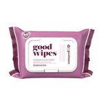 Goodwipes Flushable & Biodegradable Wipes with Botanicals, Dispenser for At-Home Use Safe, Natural Rosewater with Aloe, Septic and Sewer Safe & Never Dries Out, 60 count