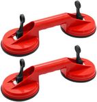 Aleker 2 Pack Glass Suction Cups, Glass Suckers Lifters, Heavy Duty Vacuum Handle Suction Lifter, Dual Suction Pads to Lift Glass, Tiles, Slabs, Lifting Capacity 100kg