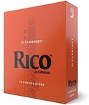 D'Addario Woodwinds - Rico Eb Clarinet Reeds - Reeds for Clarinet - Crafted for Beginners, Students, Educators - Strength 2.5, 10-Pack