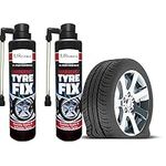 UR CHOICE Tyre Puncture Fix Repair Emergency - Inflate Weald Spray for Car Van & Motorcycle Motorbike Tyre - Fixing Compressed Air - Fix Sealant Inflates (2)