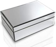 Silver Glass Mirrored Jewelry Box B