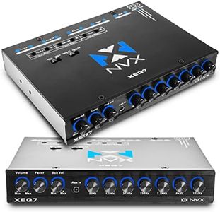 NVX XEQ7 7-Band Graphic Stereo Equalizer 1/2 DIN with Dual Aux Input and Sub Control