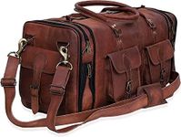 Handmade Vintage Travel Luggage 32 Inch Duffel Gym Sports Bag Weekender Travel Overnight Carry One Duffel Bag For Men, brown, 32" EXP, Retro Adjustable