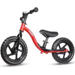 KRIDDO Toddler Balance Bike 2 Year Old, Age 24 Months to 5 Years Old, Early Learning Interactive Push Bicycle with Steady Balancing and Footrest, Gift Bike for 2-5 Boys Girls, Red
