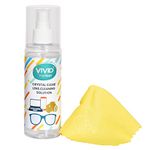 Vivid Lens Cleaning Solution Kit 200 ml With Microfiber Cloth | Contain NO Detergent Foam | Perfect Repair Cleaner for Spectacle Sunglasses Eyeglasses Camera Lenses Goggle Laptop Screen & Binocular