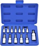 Neiko® 10073A Tamper Proof Torx Bit Socket Set, T8 – T60, S2 Steel | 13-Piece Set