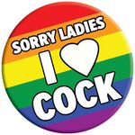 Funny Novelty Pin Button Badge Gay Pride Accessories Sorry Ladies LGBT Gift