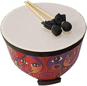 oshhni Wood Ground Drum Educational with 2 Drumsticks Developing Musical Talents Gift Rhythm Drum Percussion Bongo Drum for Children Baby, 8"