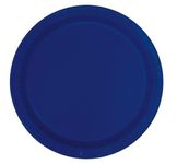 Unique 30949EU Eco-Friendly Paper Plates-23 cm-Navy Blue Colour-16 Count (Pack of 1), Pack of 16