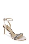 Jewel Badgley Mischka Women's Dallyce Heeled Sandal, Champagne Satin, 11