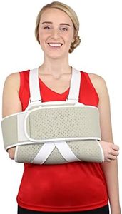 Brace Direct Adjustable Foam Arm Sling Shoulder Immobilizer - Use While Sleeping Support for Rotator Cuff, Broken and Fractured Bones, Sprains, Strains, Tears, post surgery & Dislocations