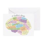 CafePress Quilters Brain Matte Folded Greeting Card Matte