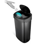 Ninestars DZT-50-9 Automatic Touchless Infrared Motion Sensor Dustbin with Lid| Stainless Steel Trash Can for Outdoor, Home, Office, Hotel, Bathroom, Kitchen| Fits 3C Batteries | 50 Litres