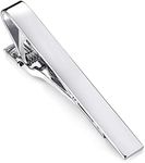 Men's Stainless Steel Tie Pin Clip Bar Silver Gold Black Clasp tc1201 (5.8x0.6cm Silver)