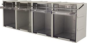 Rhino Tilt Bins RTB2BAR Van Storage with Retaining Locking Bar - Small Parts Components Boxes. Ideal Clear View Containers for Screws Bolts Nails