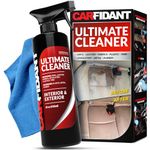 Carfidant Ultimate Cleaner - Quick and Easy Cleaning Car Interior, Leather Car Seat, Fabric, Vinyl - Car Seat Stain Remover and Upholstery Cleaner 18oz + Microfiber Towel