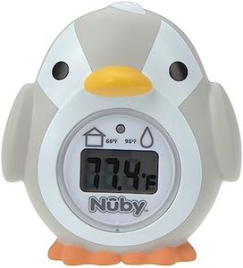 Nuby Bath and Room Digital Thermometer - Baby Thermometer for Safe and Cozy Bath and Room Temperatures - Penguin