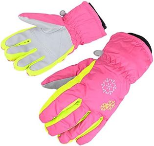 AMYIPO Kids Winter Snow Ski Gloves Children Snowboard Gloves for Boys Girls (Pink-3, 6-7 Years)