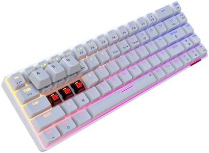 Portronics Hydra 10 Mechanical Wireless Gaming Keyboard with Bluetooth 5.0 + 2.4 GHz, RGB Lights 16.8 Million Colors, Type C Charging, Compatible with PCs, Smartphones and Tablets(Red)