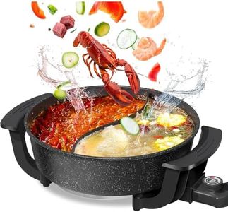 6L Electric Hot Pot with Divider, Dual-Flavor Fondue & Shabu Shabu Pot, 1100W with 5-Temp Control, Non-Stick & BPA-Free, Perfect for Family Dinners & Parties
