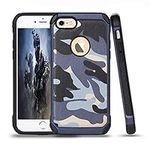 leobray for iPhone 6 Plus/6s Plus case,Heavy Duty Protective Bumper Shockproof Armor Ultra Hybrid Rugged Camouflage Case for iPhone 6 Plus/6s Plus- Blue