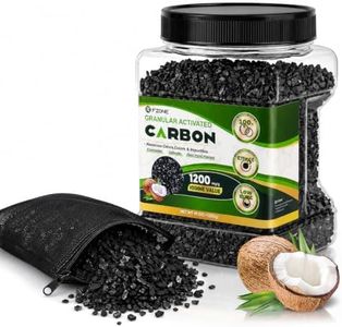 FZONE Activated Charcoal, Premium Natural Coconut Shell Activated Carbon for Freshwater and Saltwater, Aquarium Filter Media, Activated Charcoal Bulk (2.8lb with Fine Mesh Bag)