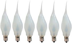 Creative Hobbies Silicone Dipped Flickering Flame Bulb, Country Style, Electric Candle Lamp Chandelier Light Bulbs, 3 Watt , Individually Boxed, Pack of 6 Bulbs