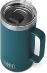 YETI Rambler Mug, Vacuum Insulated Stainless Steel Stackable Mug with Magslider Lid, Agave Teal, 24 oz (710 ml)