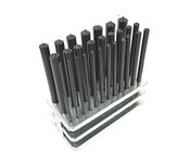 28pc Center Transfer Punches Set Machinists Tool Punch Stand Heat Treated Steel Black Industrial Oxide Finish