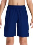 DEVOROPA Youth Boys Athletic Running Shorts Lightweight Quick Dry Sports Workout Gym Hiking Shorts Zip Pockets UPF 50+ Royal Blue L
