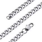 GoldChic Jewelry 4mm Cuban Link Choker Chain, 316L Stainless Steel Neckalce Hip Hop Jewellery 18 inches with Gift Box