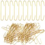 XIHIRCD 120pcs Christmas Ornament Hooks, 0.5x2.5 Inch Bendable Ornament Hangers Hooks Metal Hooks Christmas Tree Hangers Hooks for Christmas Decoration (Gold)