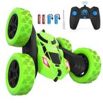 Hamdol Remote Control Car Double Sided 360°Rotating 4WD RC Cars with Headlights 2.4GHz Electric Race Stunt Toy Car Rechargeable Toy Cars for Boys Girls Birthday (Green)