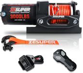 ZESUPER 3000 lb 12V DC Electric Winch for Towing ATV/UTV Off Road with Wireless Remote New Synthetic Rope Mounting Bracket