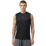 ATICX Men's Slim Fit Polyester Sleeveless T Shirt - Sando Top Tank Muscle Tee for Sports, Gym, Running (Brilliant Black_M)