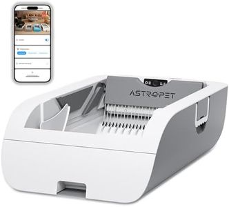 AstroPet offene selbstreinigende Katzentoilette, APP Steuerung, Infrarot-Sensorschutz, Katzenklo mit großem Fassungsvermögen XXXL für mehrere Katzen(Weiß)